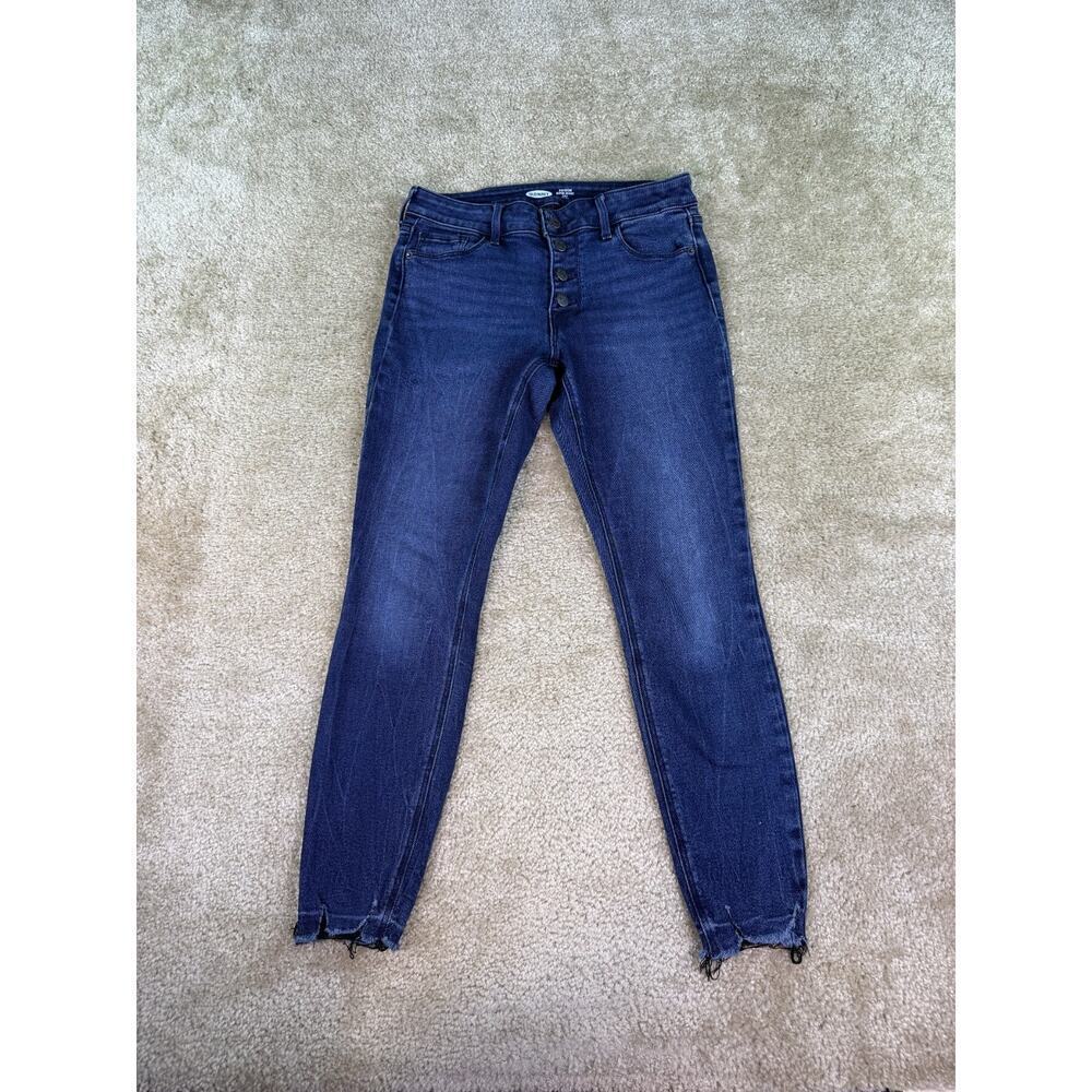 Old Navy Sz 4 Rockstar Super Skinny Ankle Raw Hem Distressed Button Fly C925
